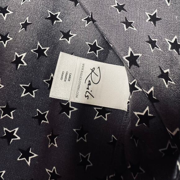 RAILS Rhett Midnight Stars Women’s Large Navy Long Sleeve Blouse Top Size L - Picture 9 of 9